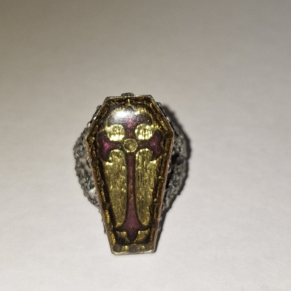 Rare Alchemy Gothic Coffin Of Ortranto Ring 8.5